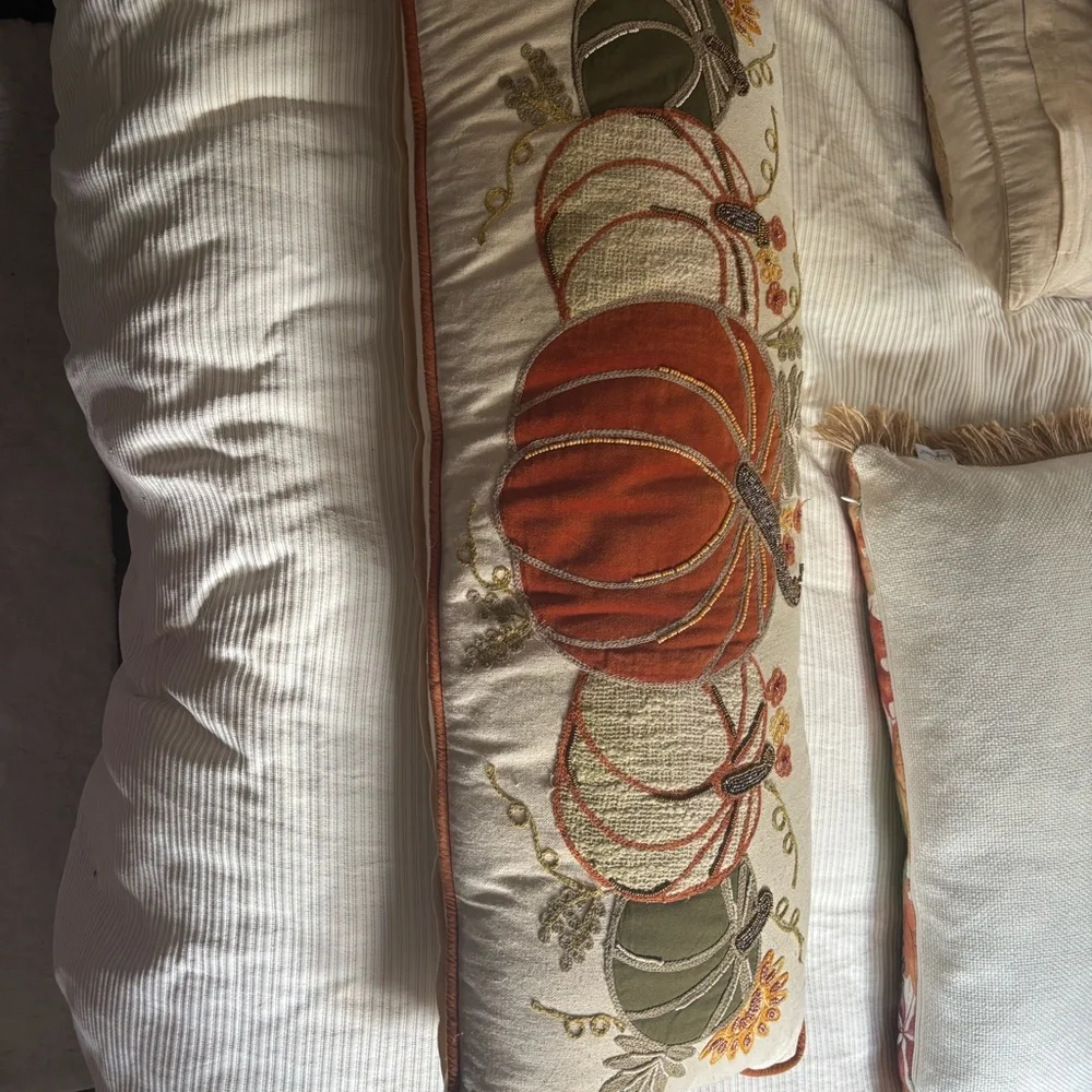 Fall pumpkin decorative couch cushion